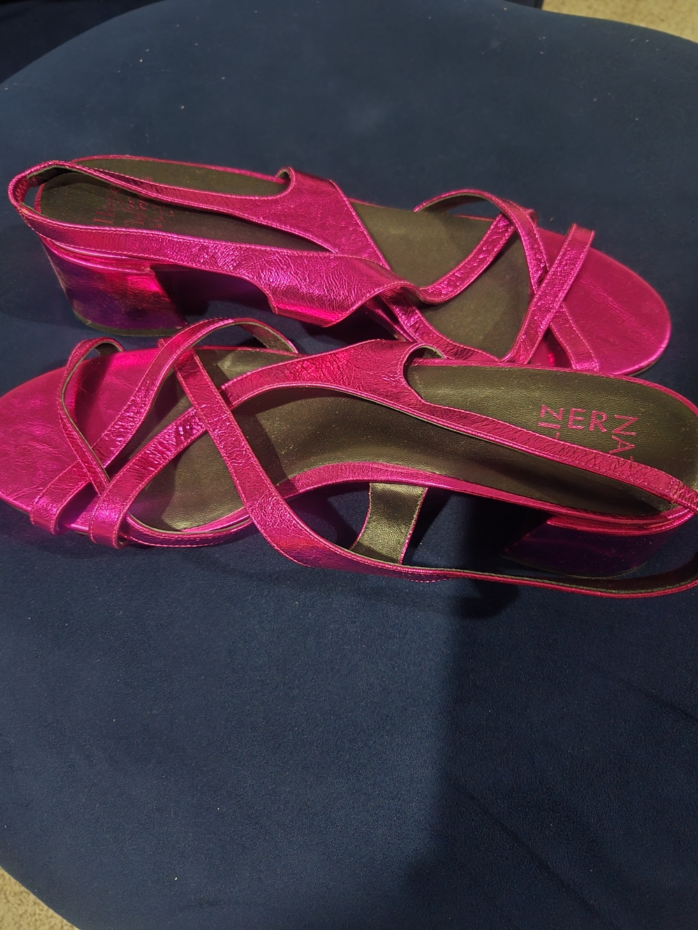 Hot Pink Metallic Strappy Sandals – Size 12